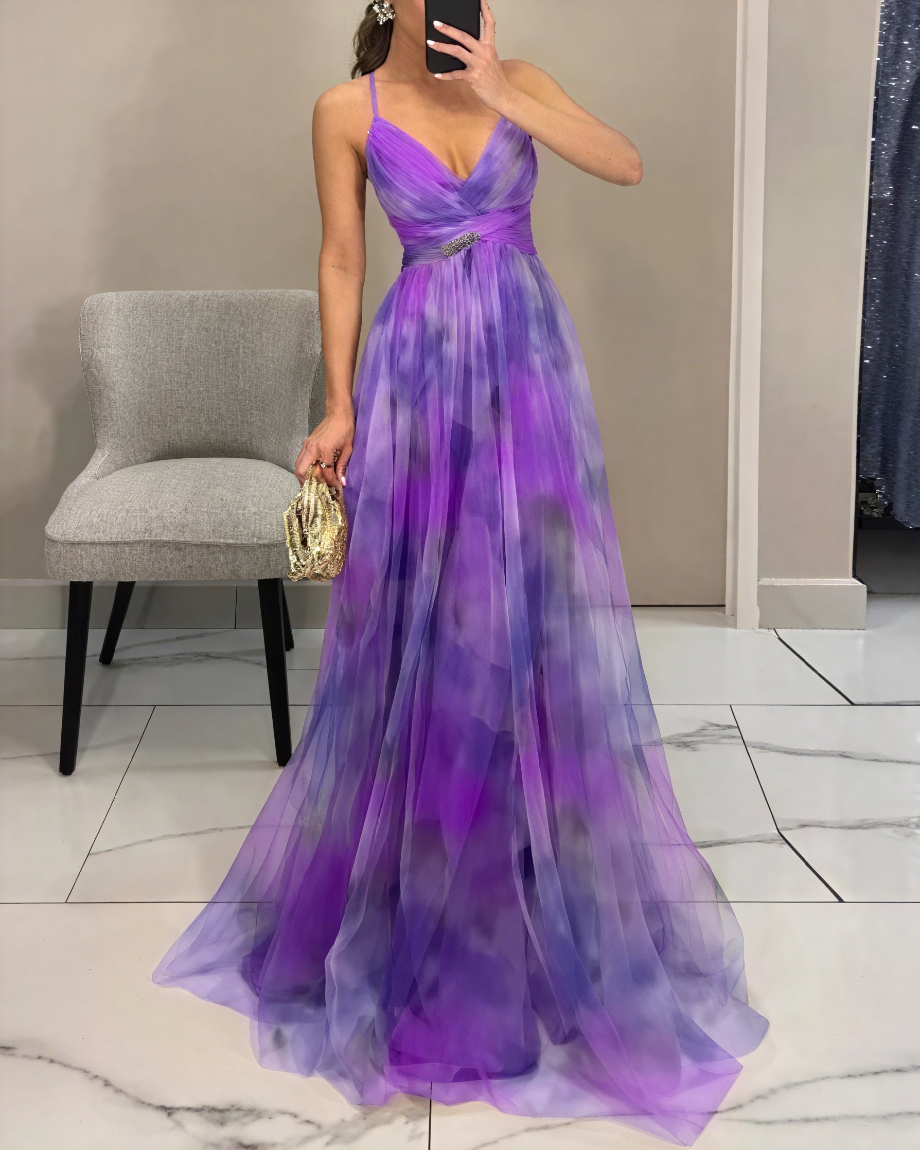 Abito Etereo Elegante Per Donna | Lestara Violetto