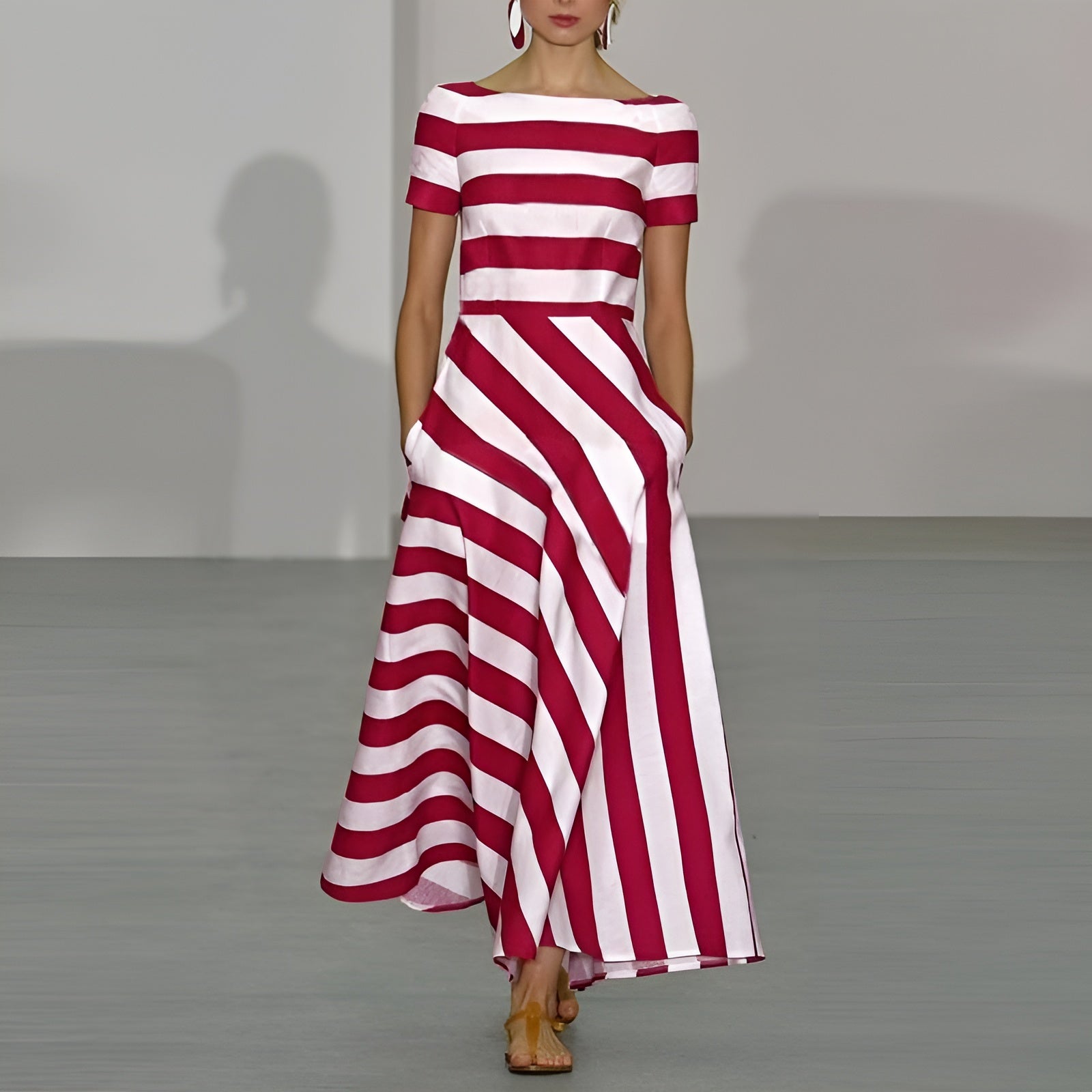 Adriana | Abito Lungo Donna a Righe a A
