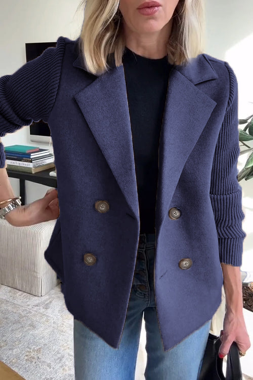 Allegra | Cappotto Invernale Lungo con Dettagli Blu