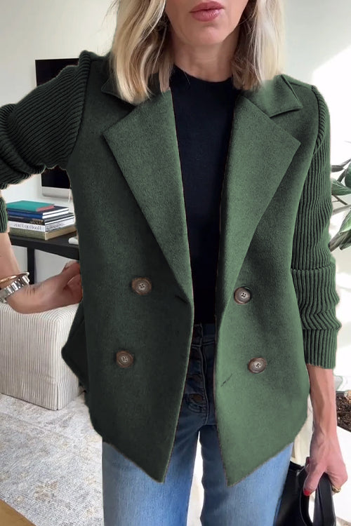 Allegra | Cappotto Invernale Lungo con Dettagli Verde