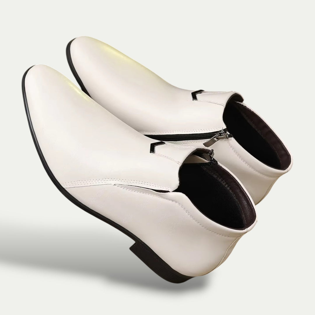 Alvito | Stivaletti Bianchi in Pelle con Zip Bianco