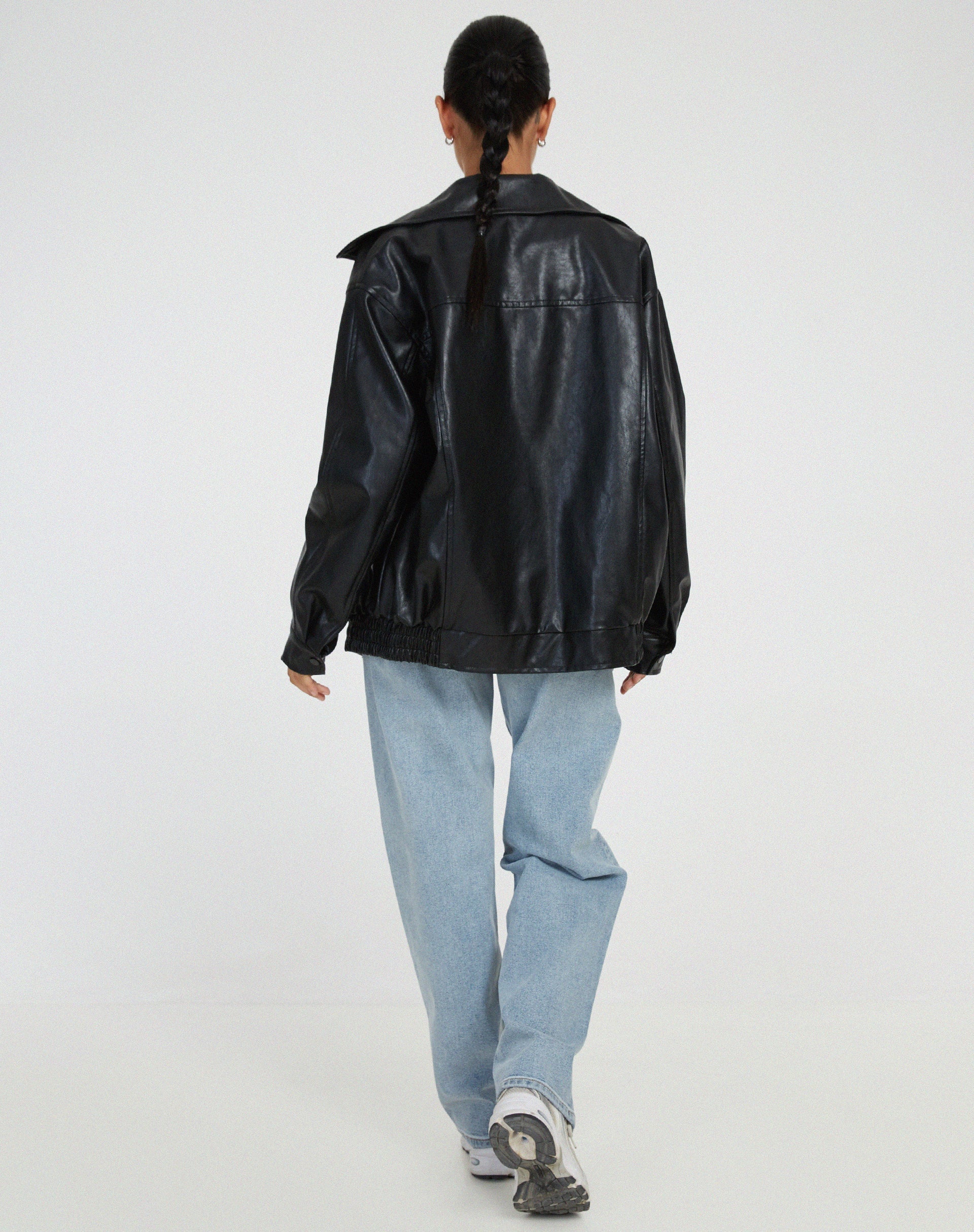 Bianca | Donna Giacca Bomber Ecopelle Oversize Zip 6