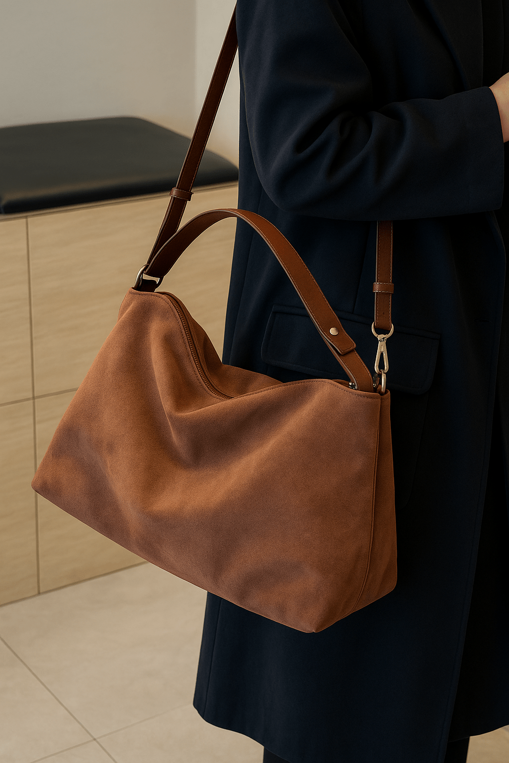 Borsa a Spalla in Pelle Scamosciata per Donna | Charisse