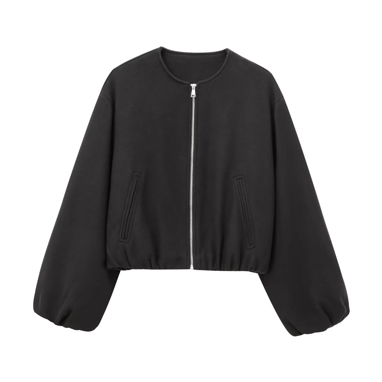 Brooke | Giacca Bomber da Donna Cropped Collo Rotondo Zip 11