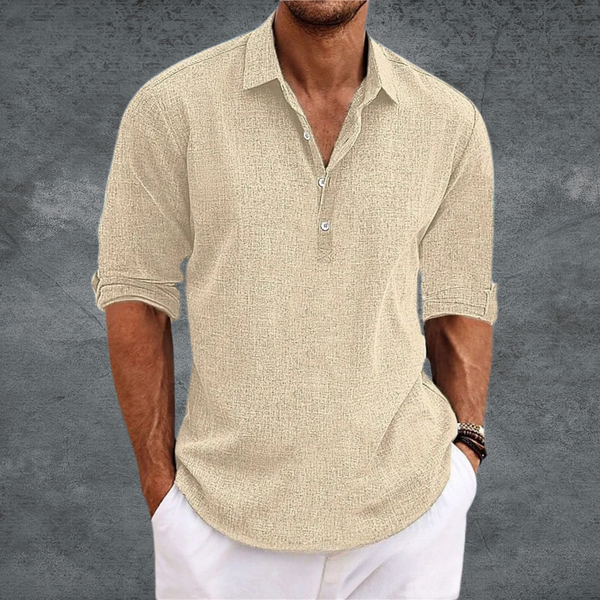 Camicia Collo Aperto per Uomini | Zephyra Beige