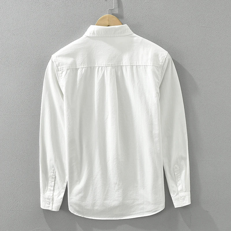 Camicia Manica Lunga in Cotone con Taschino per Uomo | Vynor