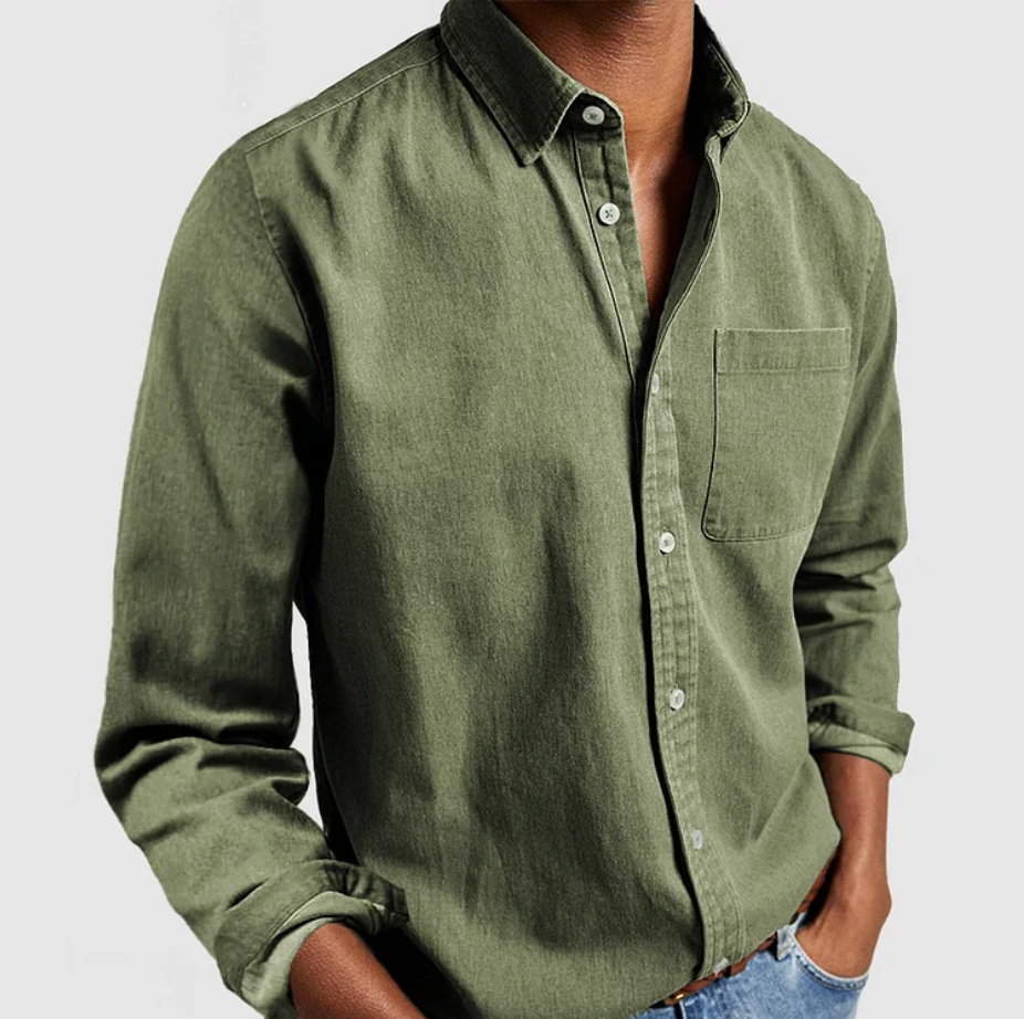 Camicia di Cotone per Uomini | Nextrin Verde