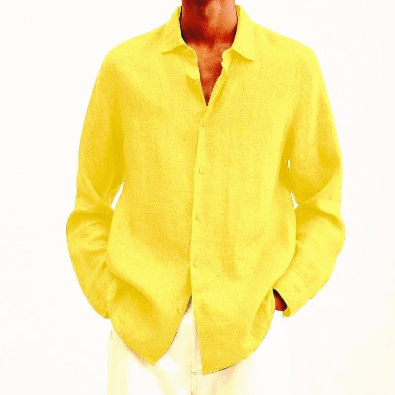 Camicia in Lino per Uomini | Varnix Giallo