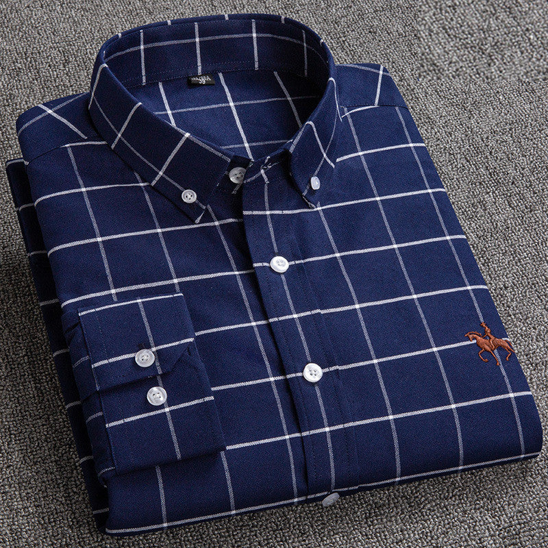 Camicia a Quadri Cotone Per Uomo | Jorven A scacchi blu scuro