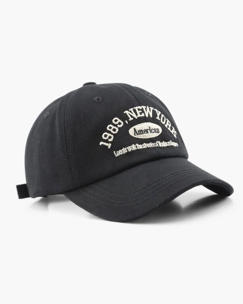 Cappellino da Baseball Ricamato Vintage | Brooklyn Nero Taglia Unica