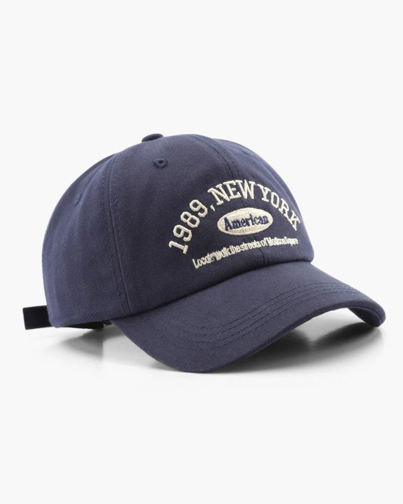 Cappellino da Baseball Ricamato Vintage | Brooklyn Blu Marino Taglia Unica