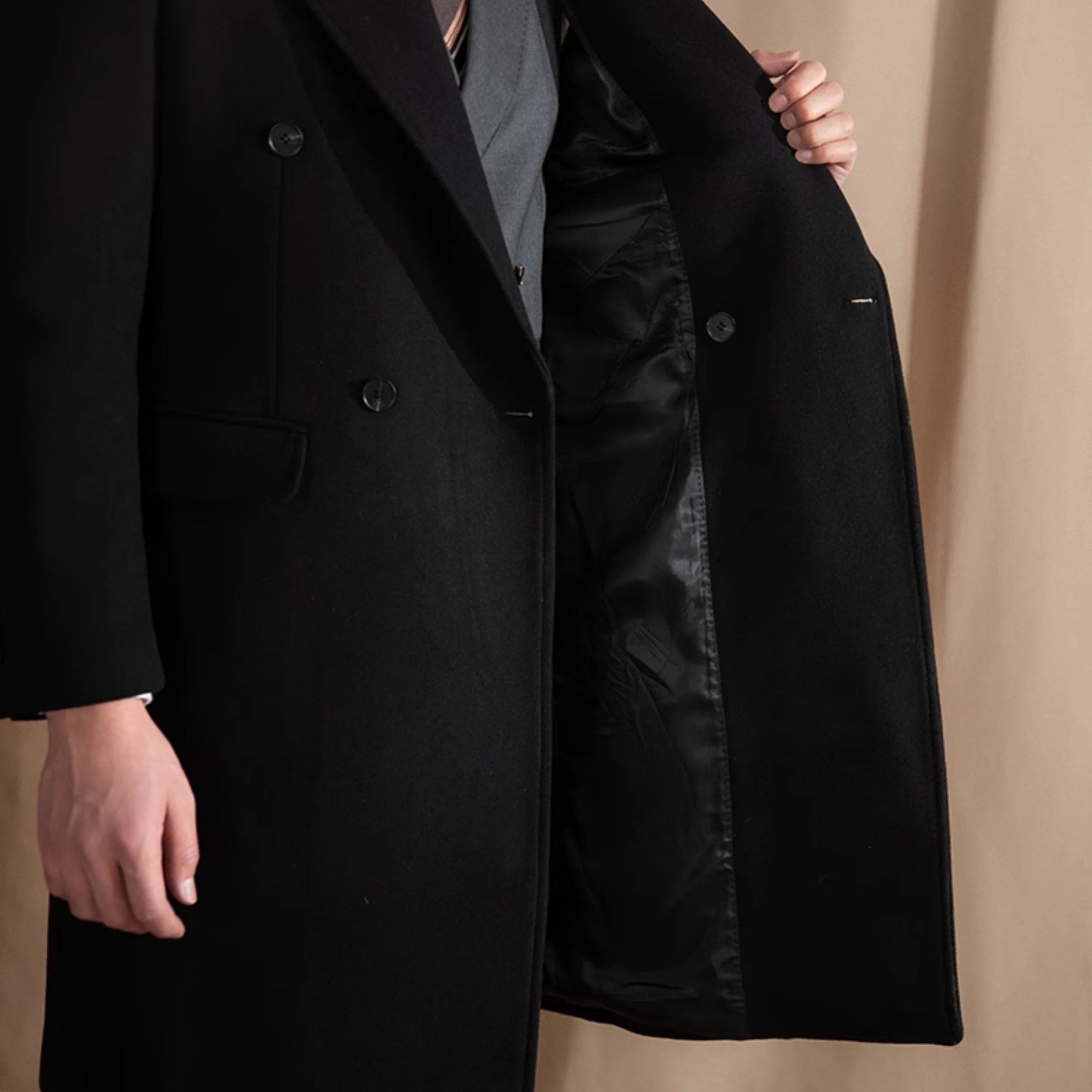 Cappotto Doppiopetto in Lana per Uomini | Nextris