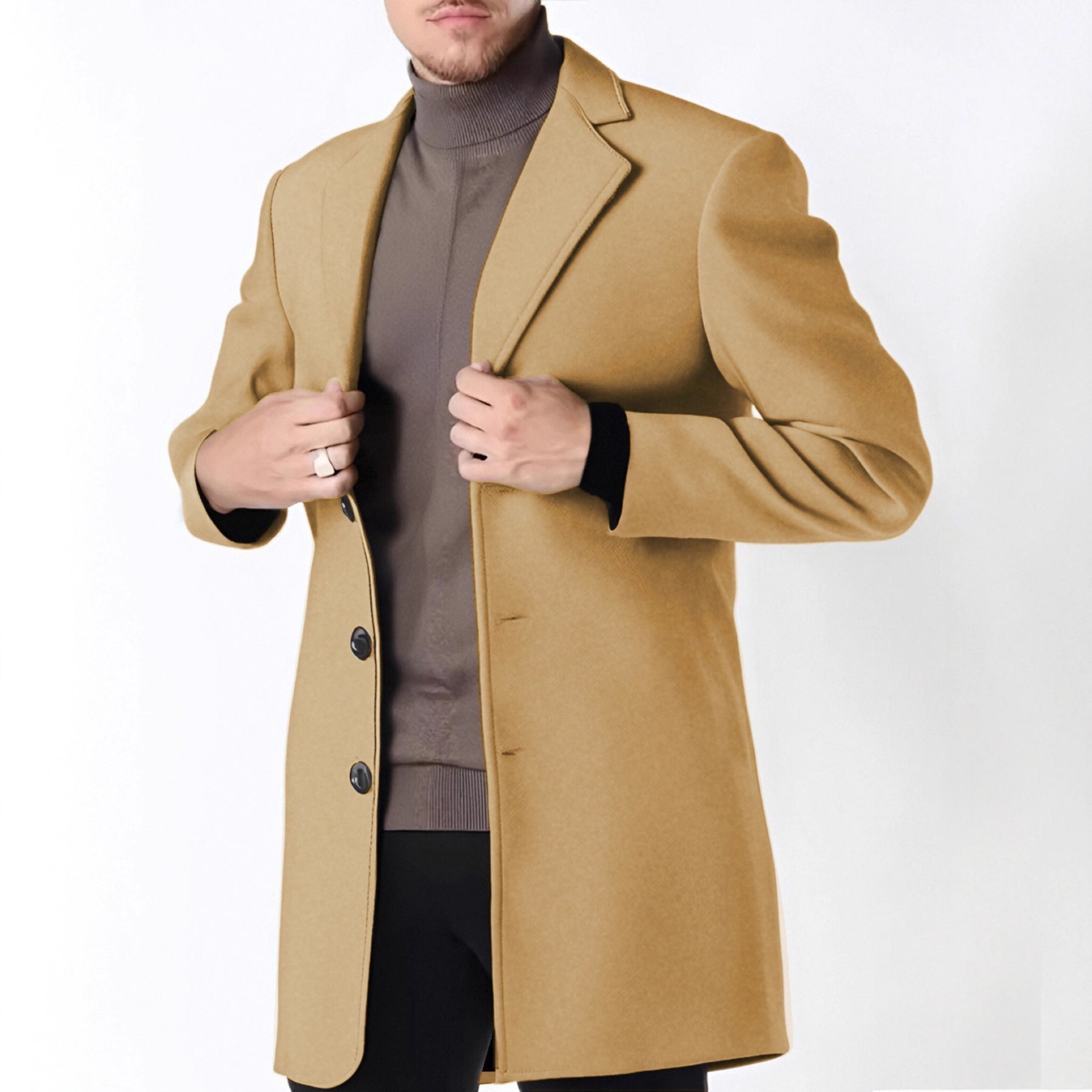 Cappotto Elegante In Lana Per Uomo | Jorven Beige
