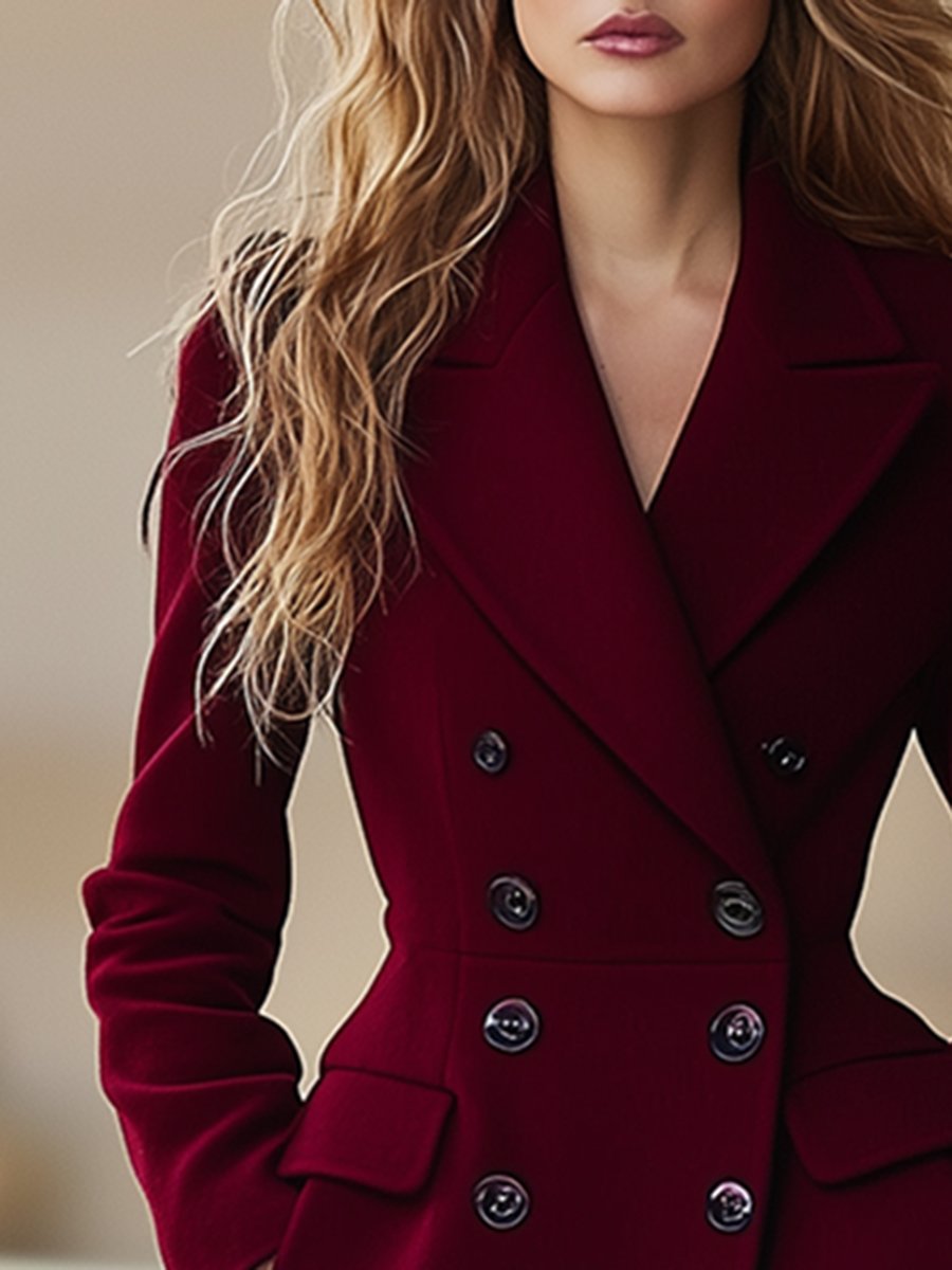 Cappotto Lungo Doppiopetto in Misto Lana per Donna | Valentina