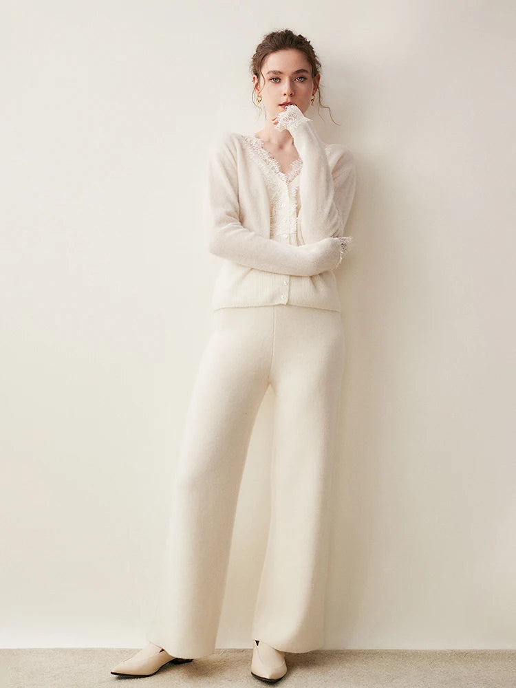 Cardigan Donna in Maglia con Dettagli in Pizzo e Bottoni | Valentina