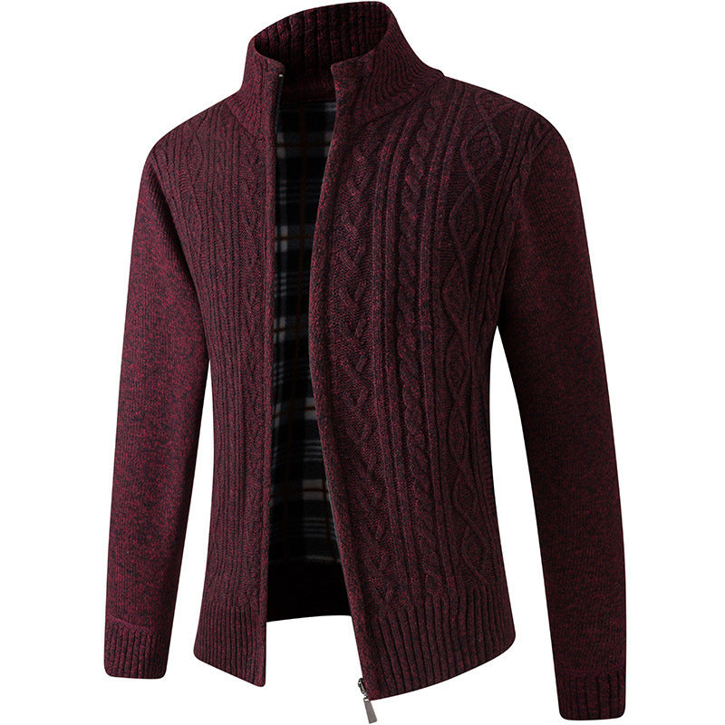 Cardigan Elegante in Velluto Per Uomo | Zarnel Rosso