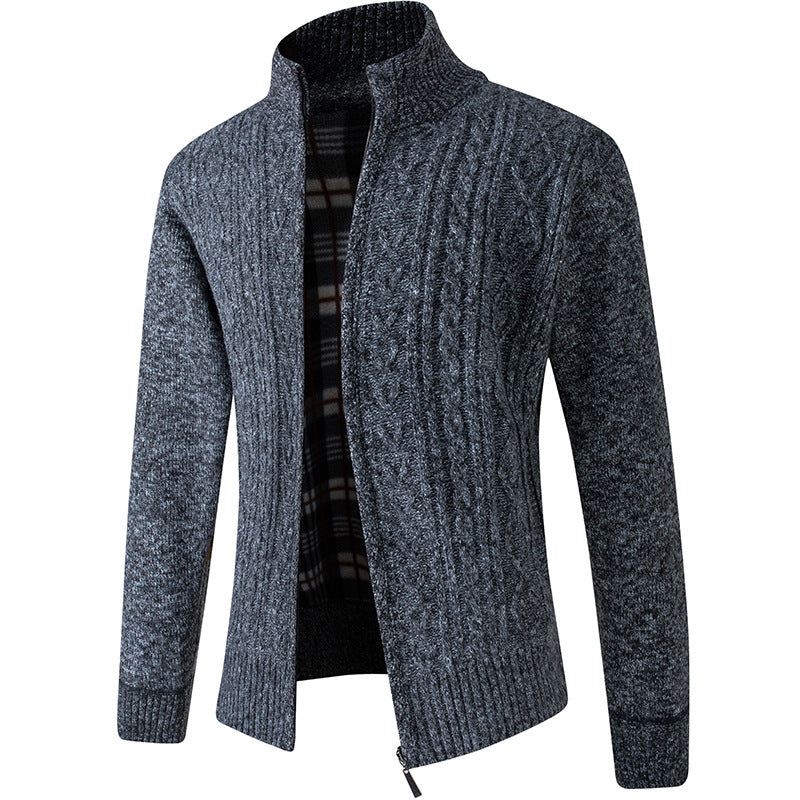 Cardigan Elegante in Velluto Per Uomo | Zarnel Grigio scuro
