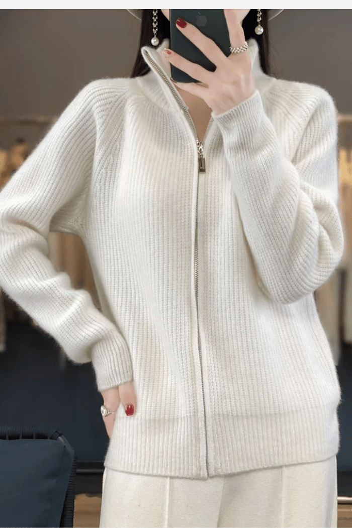Cardigan con Zip in Maglia per Donna | Marta