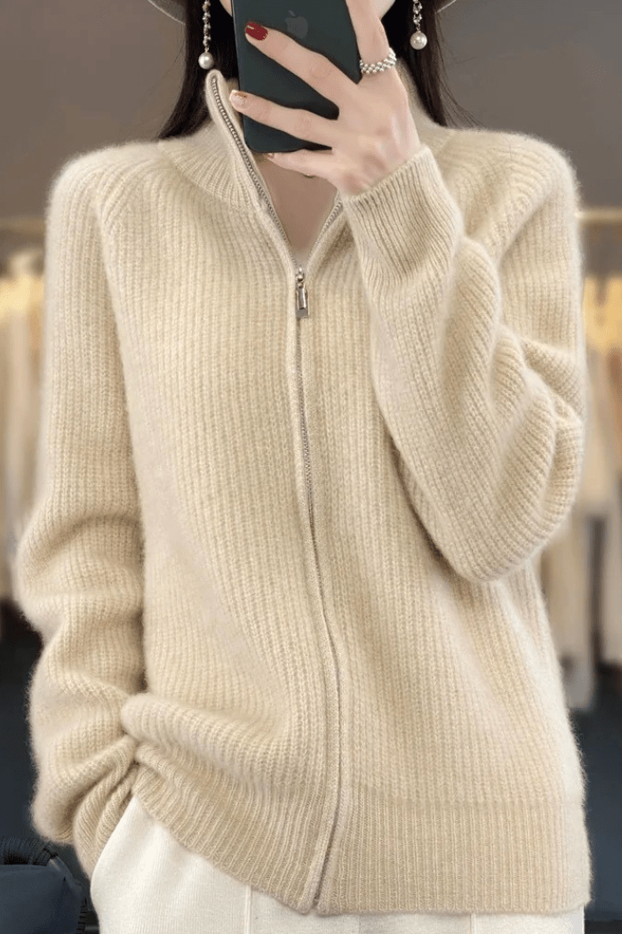Cardigan con Zip in Maglia per Donna | Marta