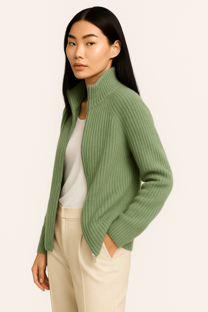 Cardigan con Zip in Maglia per Donna | Marta