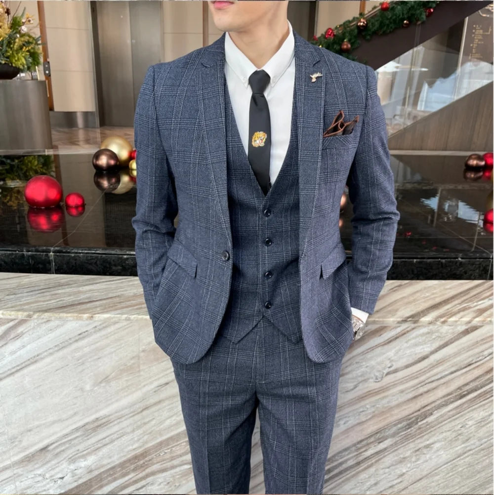 Carlo | Completo Uomo Tre Pezzi Slim Fit a Quadri 2