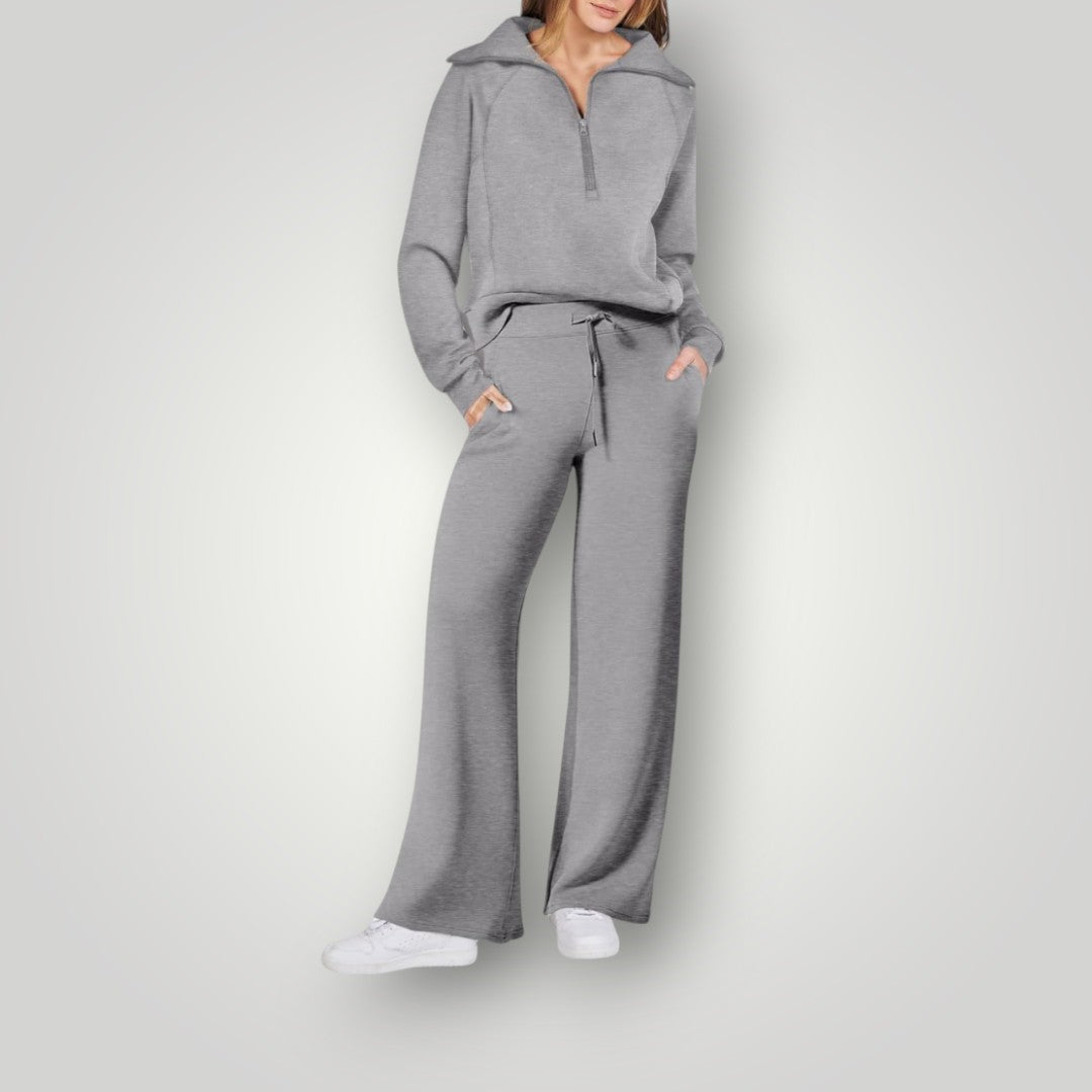Completo Lounge Comodo a Gamba Larga per Donna | Paula Grigio