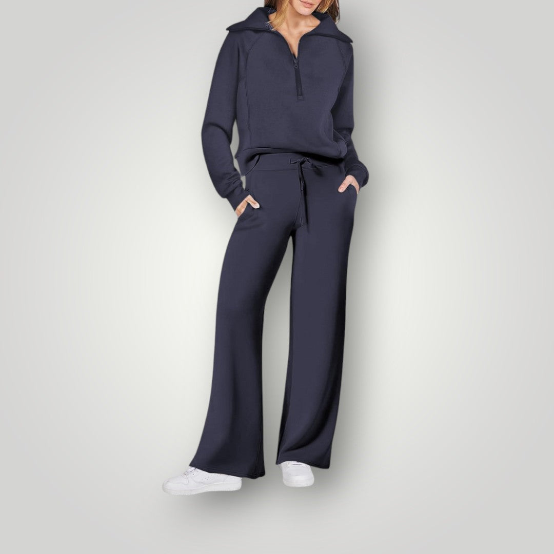 Completo Lounge Comodo a Gamba Larga per Donna | Paula Blu Marino