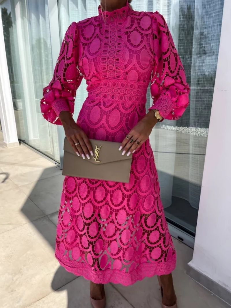 Dorella | Abito Midi Abito Da Cerimonia Donna Pizzo Maniche Lunghe 5