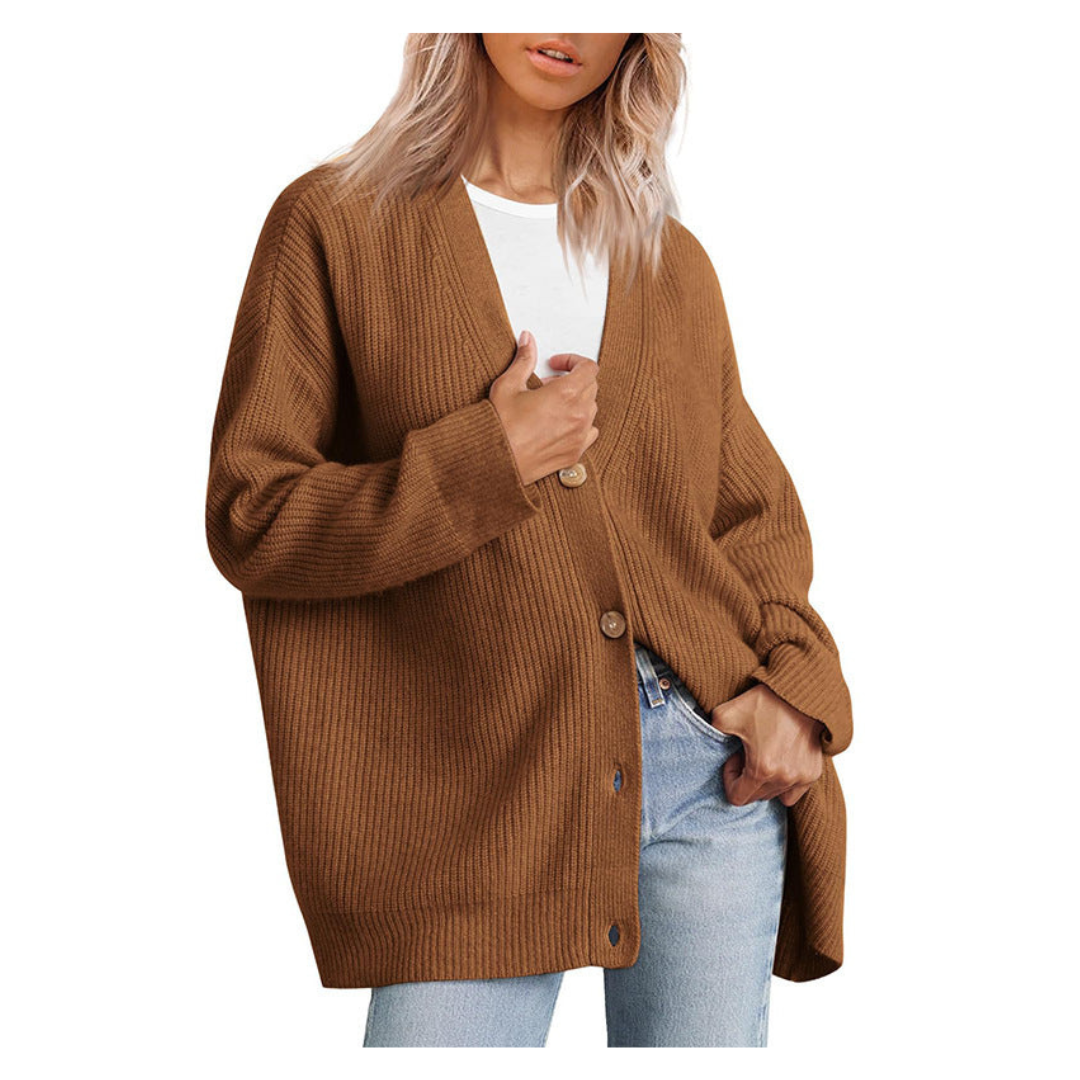 Elara | Cardigan Lungo a Righe con Bottoni