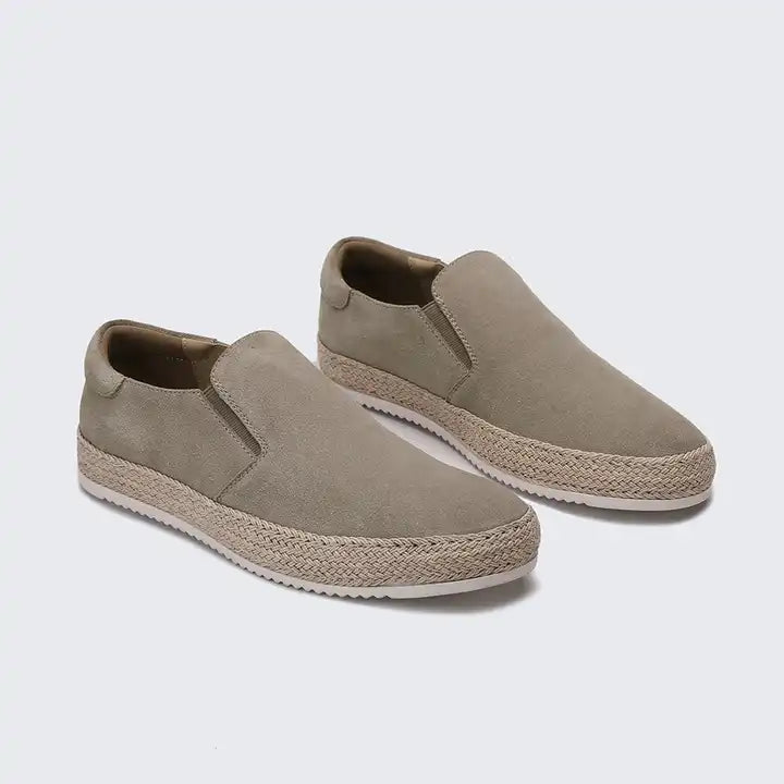 Espadrillas da Uomo in Pelle Scamosciata Senza Lacci | Capri Kaki