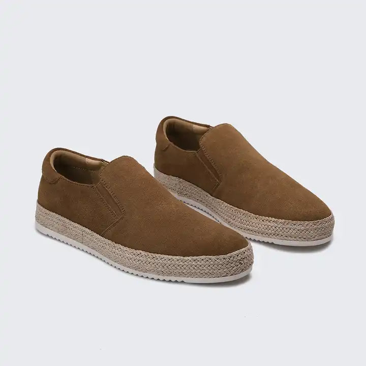 Espadrillas da Uomo in Pelle Scamosciata Senza Lacci | Capri Marrone