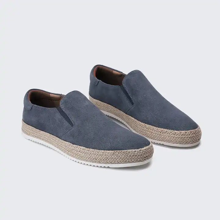 Espadrillas da Uomo in Pelle Scamosciata Senza Lacci | Capri Grigio
