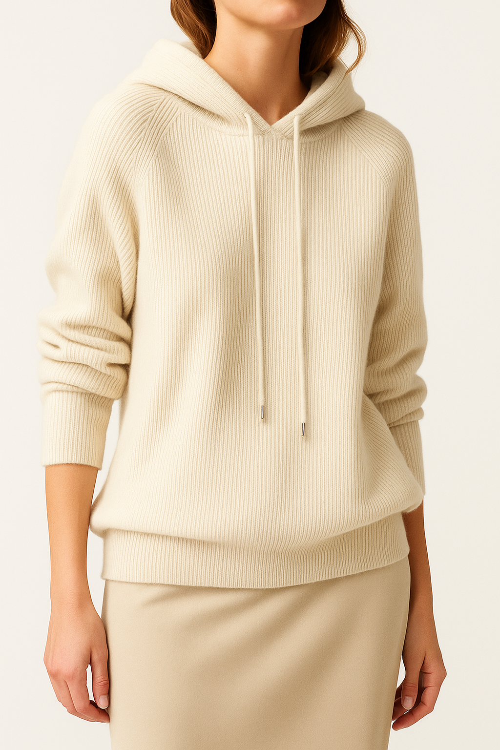 Felpa in Maglia con Cappuccio per Donna | Elise
