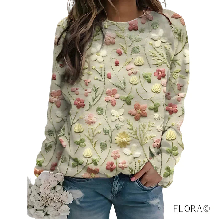Fiora | Maglione Termico Con Ricamo Floreale Floral