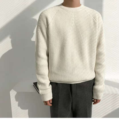 Maglione Cotone Struttura a Coste Per Uomo | Fynara