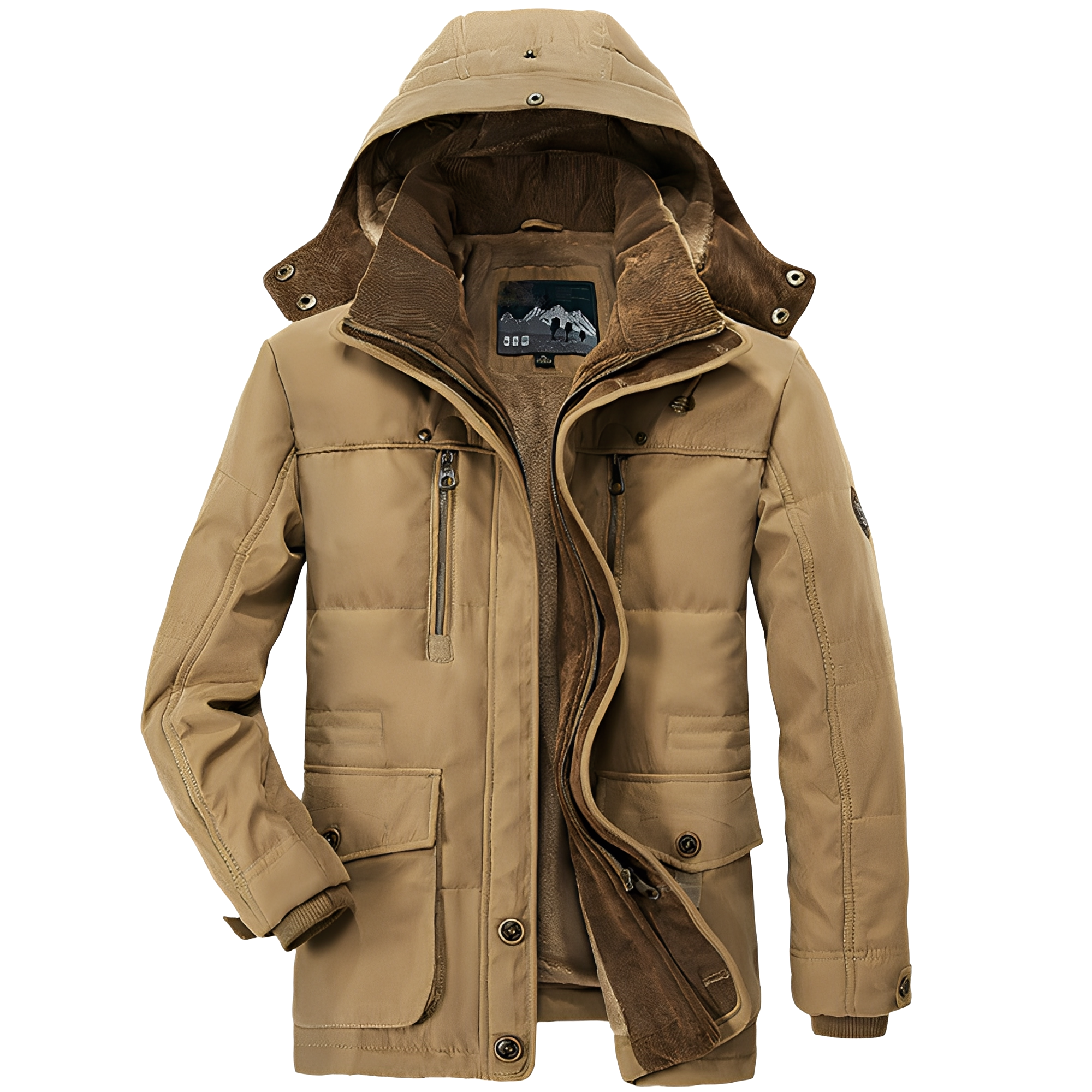 Giacca Moderna Con Cappuccio Per Uomo | Flaren Khaki