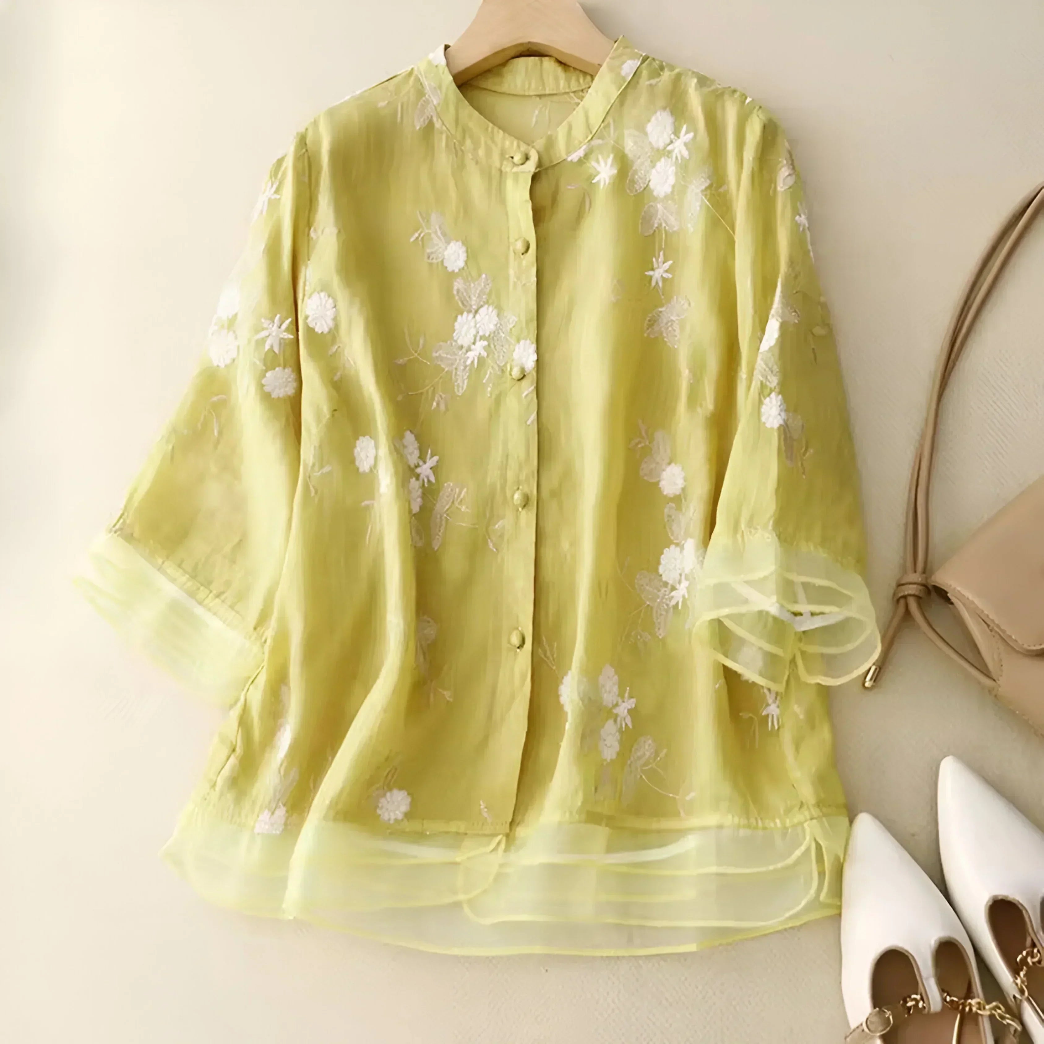 Givara | Blusa Leggera in Cotone Giallo
