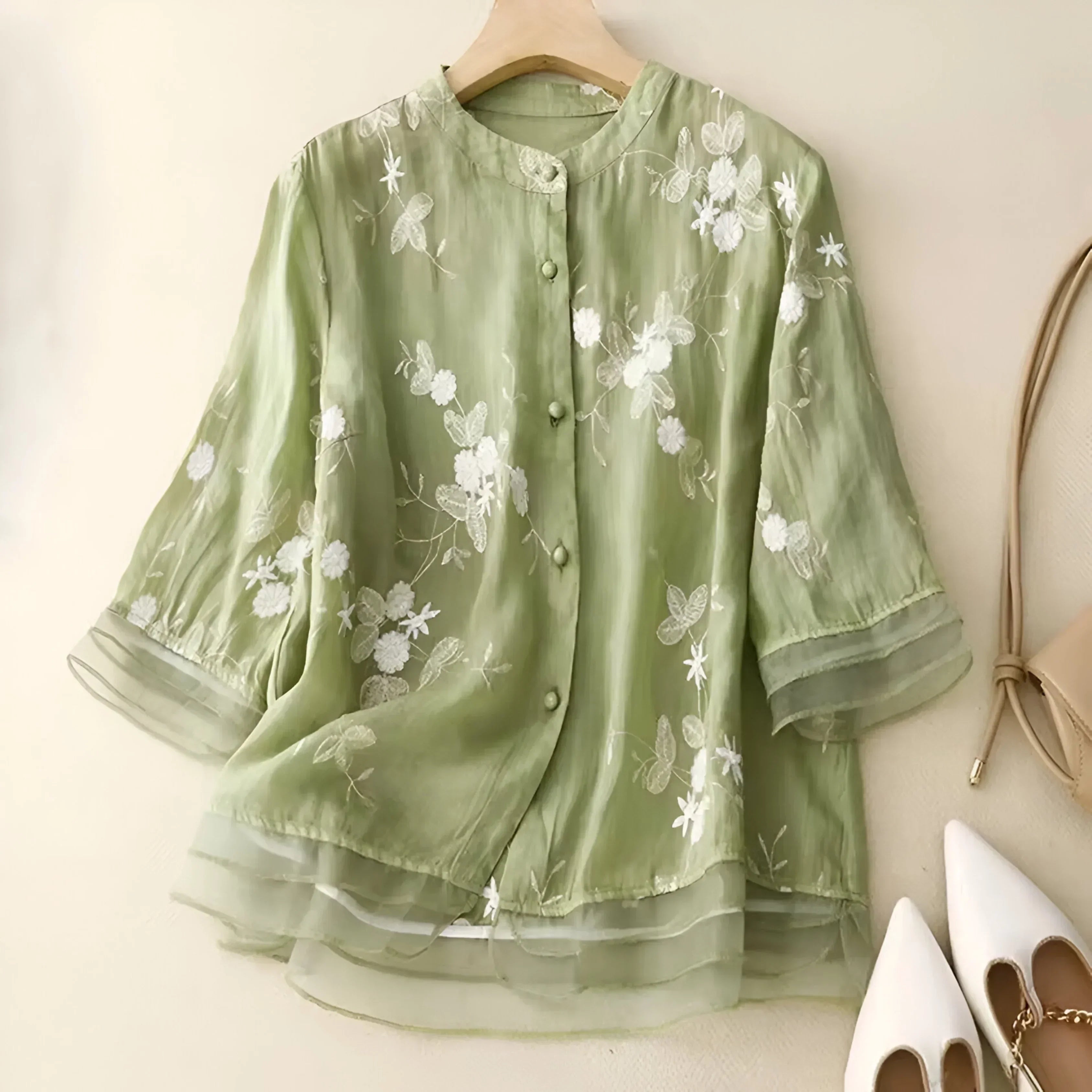 Givara | Blusa Leggera in Cotone Verde