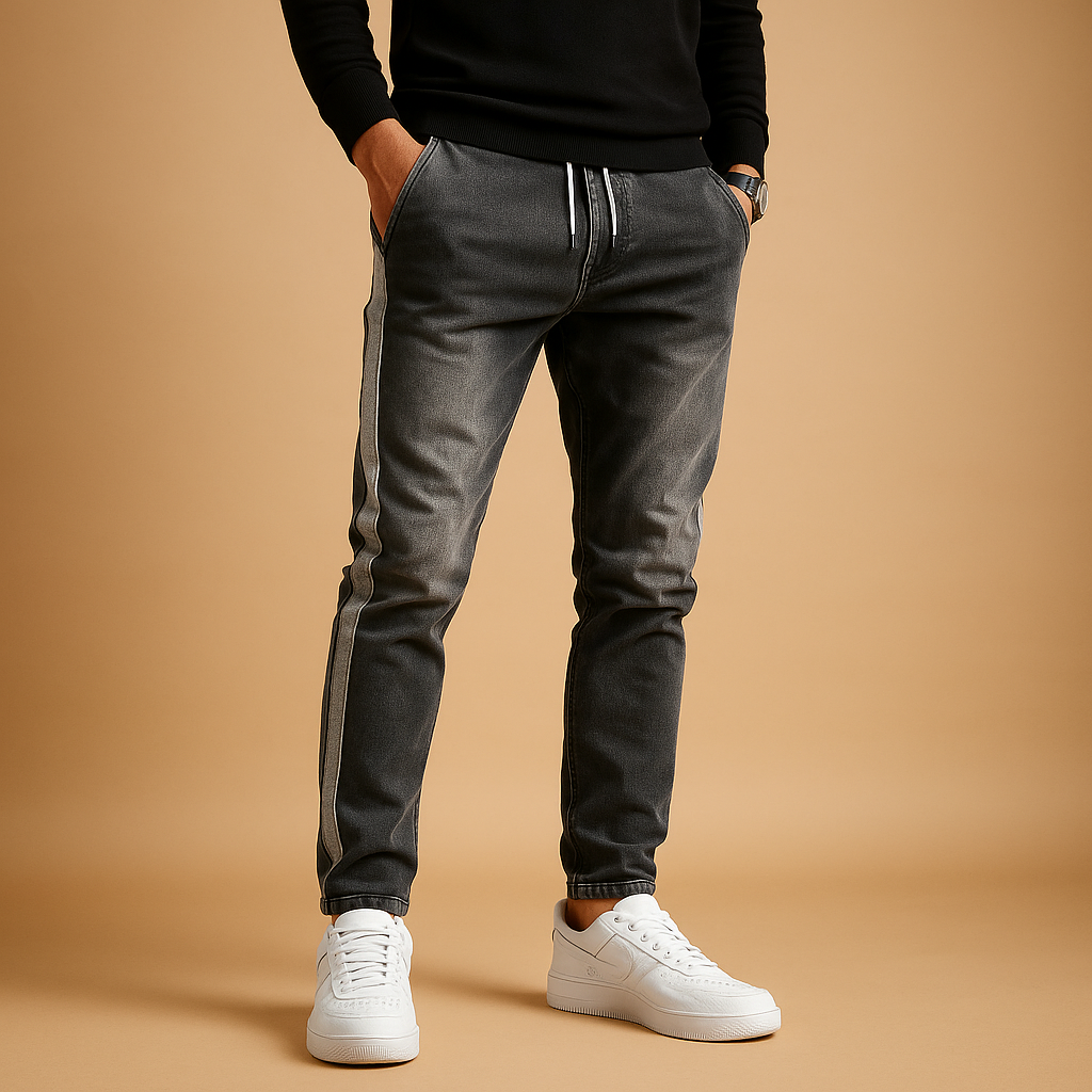 Jemko | Uomo Jeans Slim Fit Elasticizzati Nero