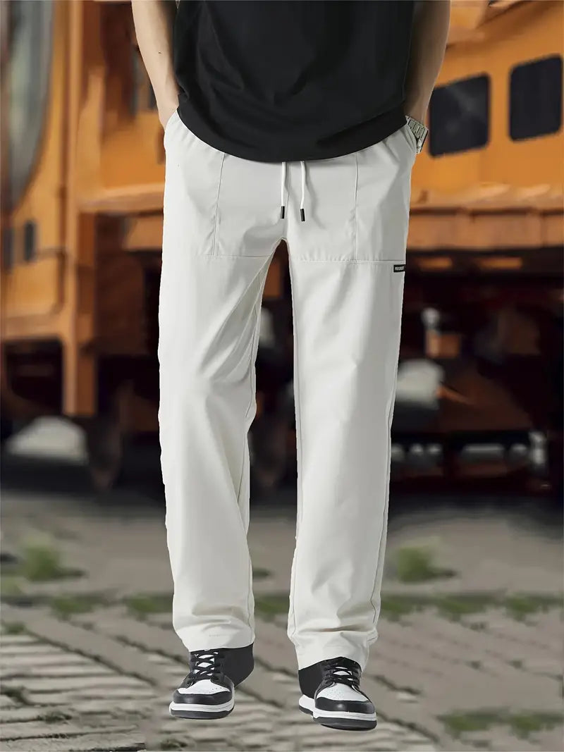 Jovano | Uomo Pantaloni Jogger Morbidi Bianco