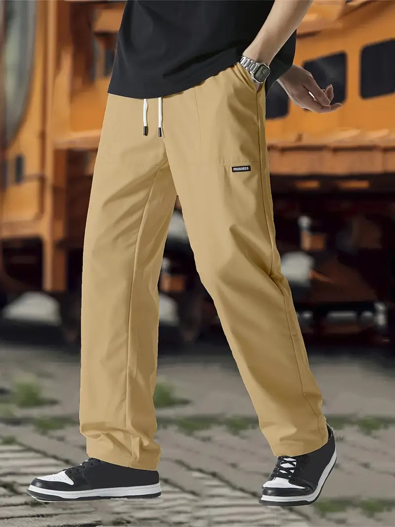Jovano | Uomo Pantaloni Jogger Morbidi Khaki