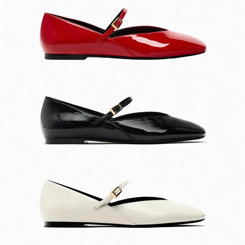 Kara | Ballerine Nere Verniciate Comode