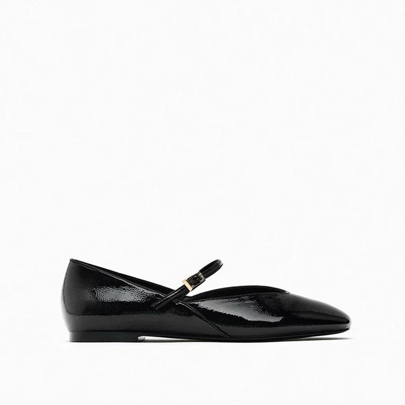 Kara | Ballerine Nere Verniciate Comode