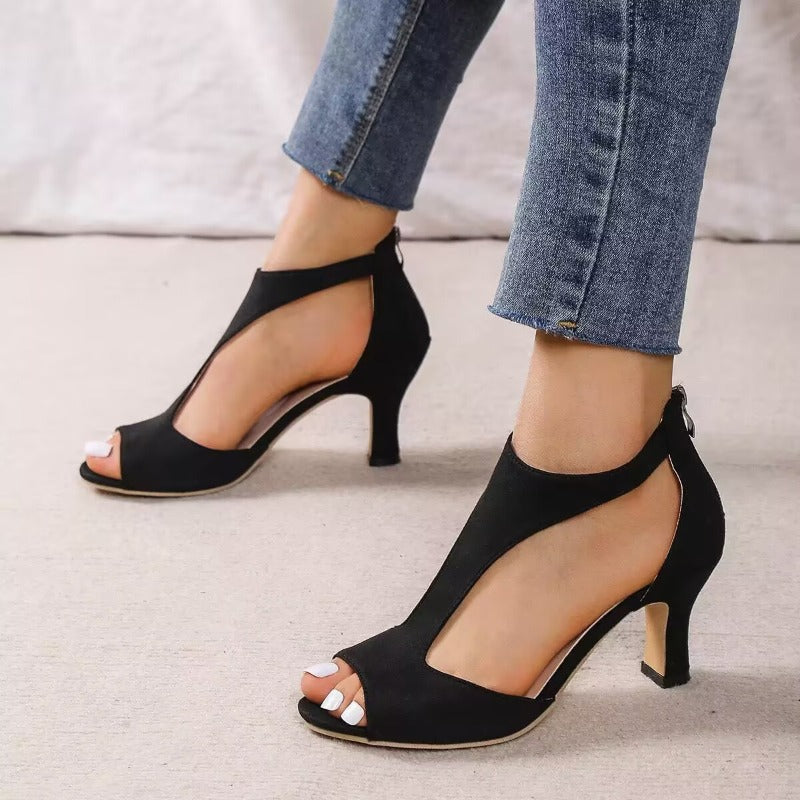 Katia | Sandali Donna Tacchi Alti Punta Aperta Cut Out Tacco Medio 2