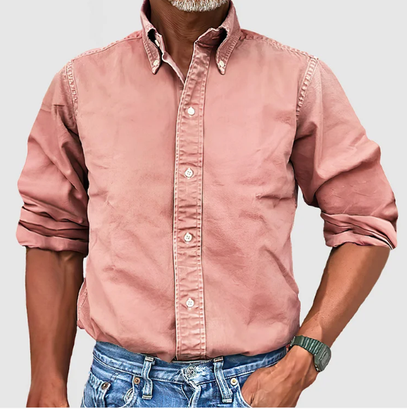 Lino | Camicia Classica Maniche Lunghe Rosa