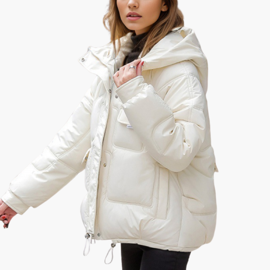 Piumino Imbottito Con Cappuccio Per Donna | Lunara Bianco