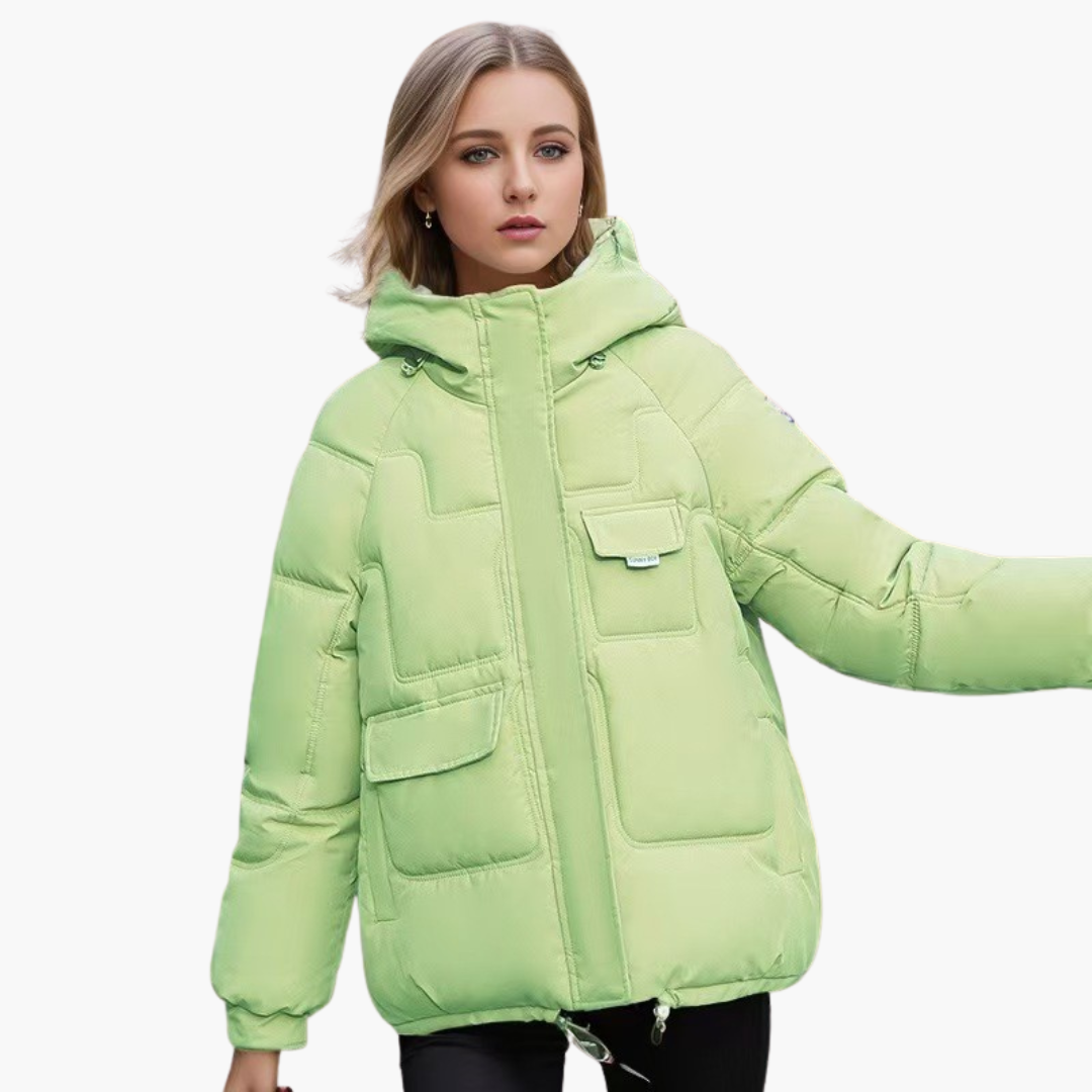 Piumino Imbottito Con Cappuccio Per Donna | Lunara Verde Chiaro