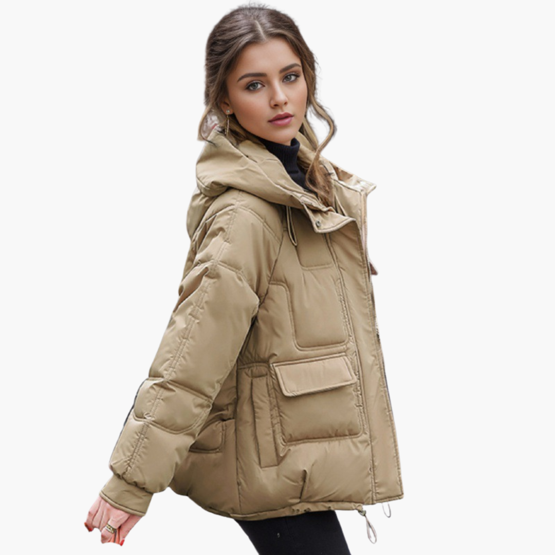 Piumino Imbottito Con Cappuccio Per Donna | Lunara Khaki