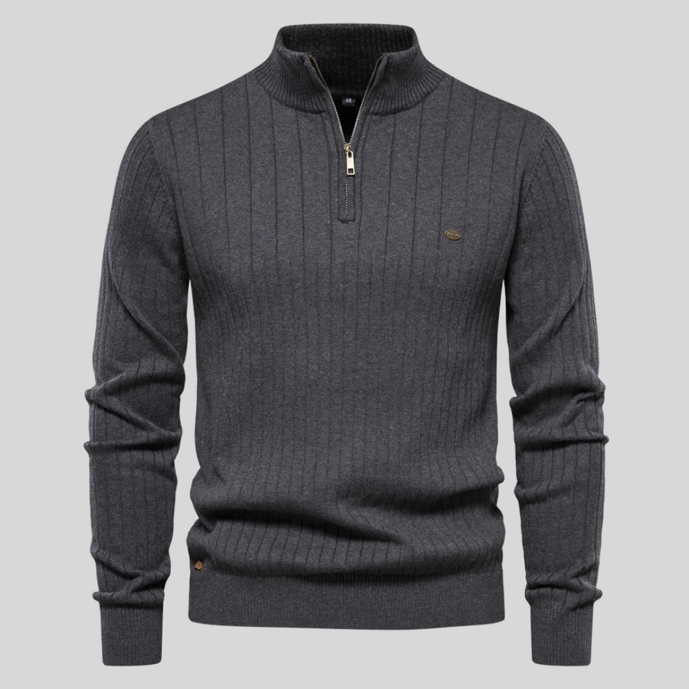 Maglione Mezza Zip per Uomini | Zorvex Grigio