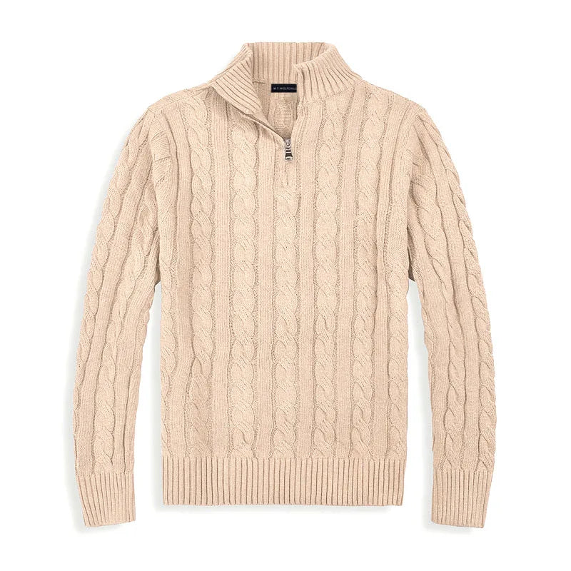 Maglione Mezza Zip per Uomini | Zylor Beige